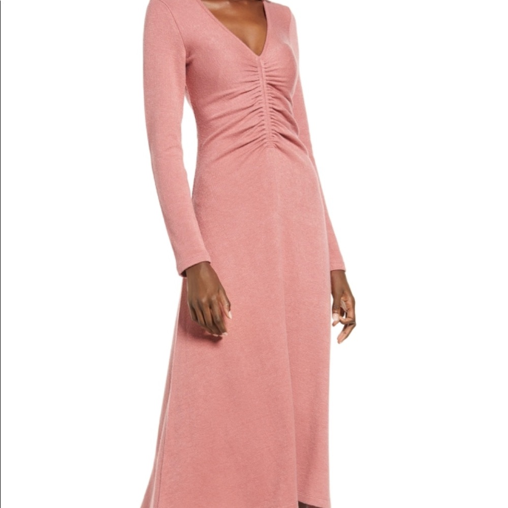 NEVER WORN All in Favor cinched front midi dress